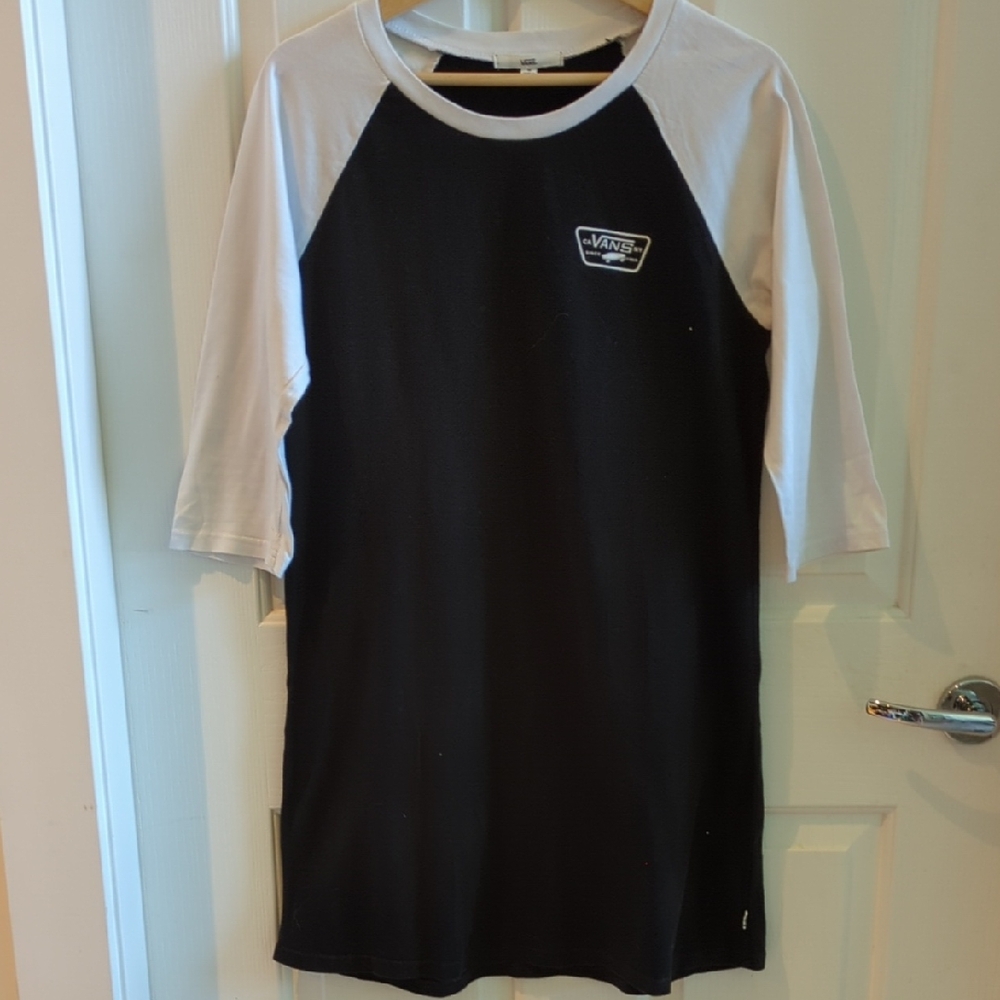 Vans Black and White Baseball Tee